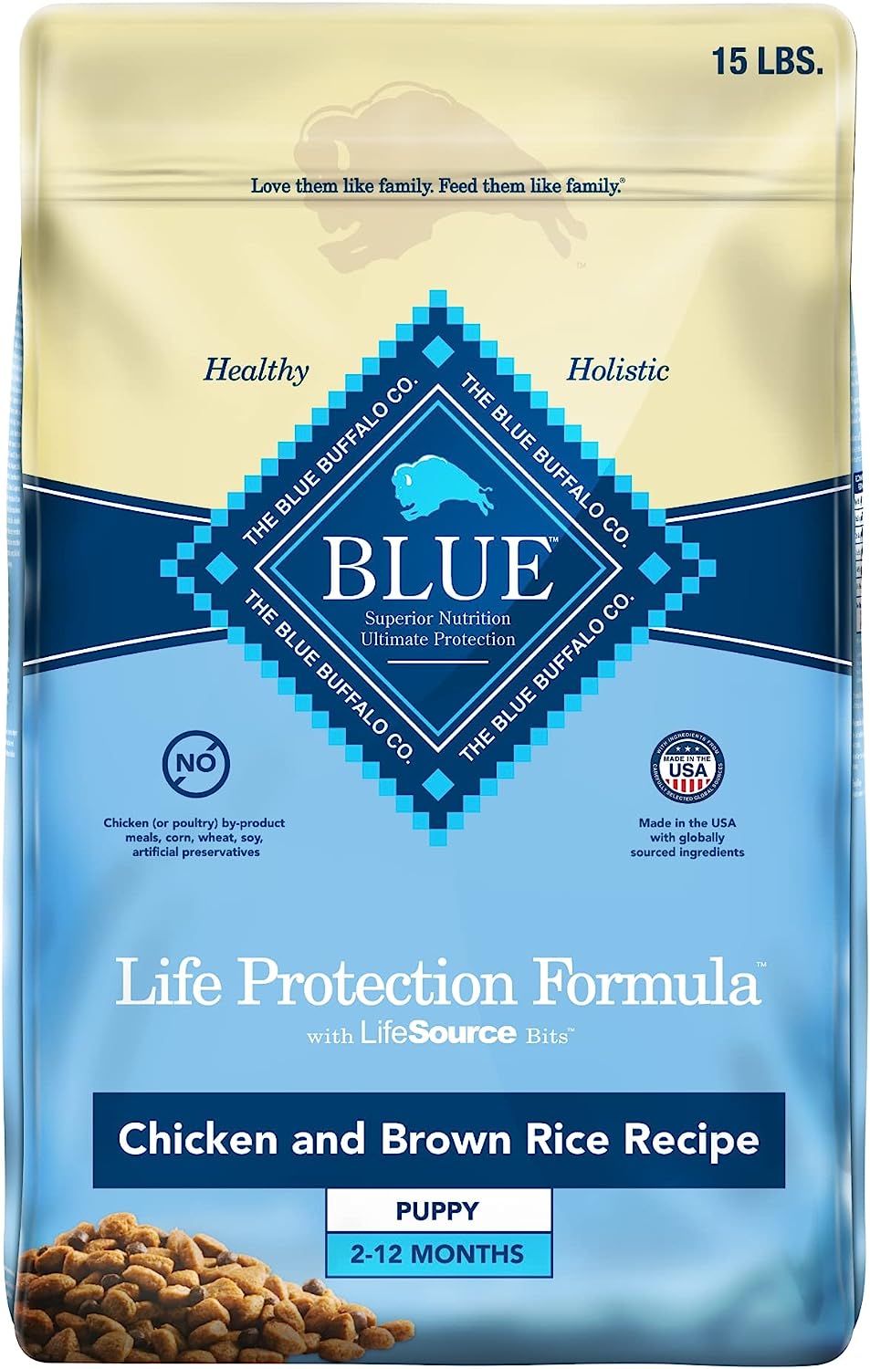 Blue Buffalo Puppy Dry Dog Food Life Protection Formula Natural Chicken & Brown Rice -  Dry Dog Food Blue Buffalo