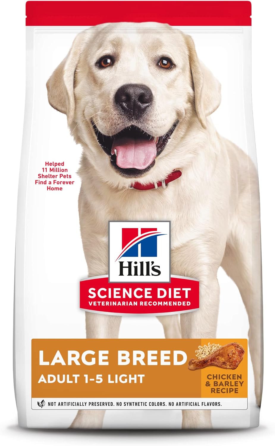 Hill's Science Diet Dry Dog Food, Adult, Large Breed, Light, Chicken Meal & Barley Recipe For Healthy Weight -  Dry Dog Food Hill's Science
