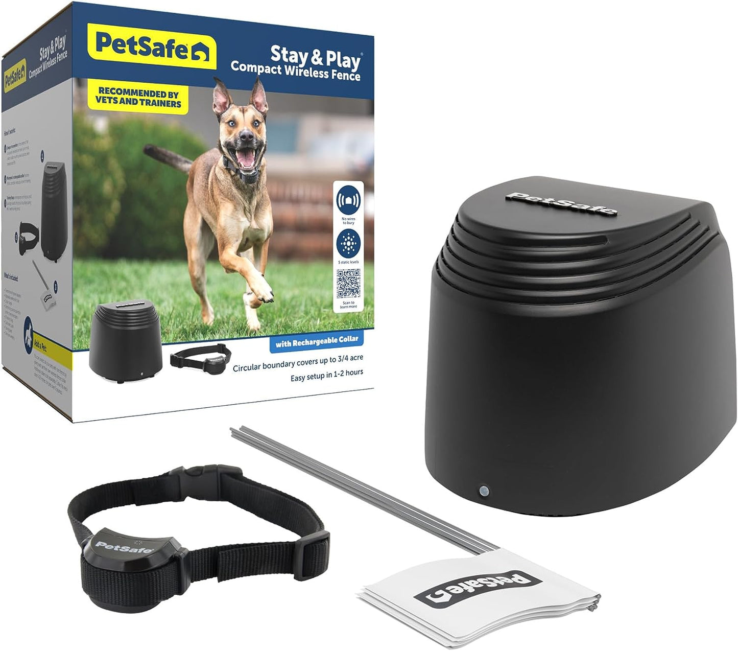 PetSafe Stay & Play Compact Wireless Fence for Dogs Portable Dog Fencing -  Dog Gates & Pens PetSafe