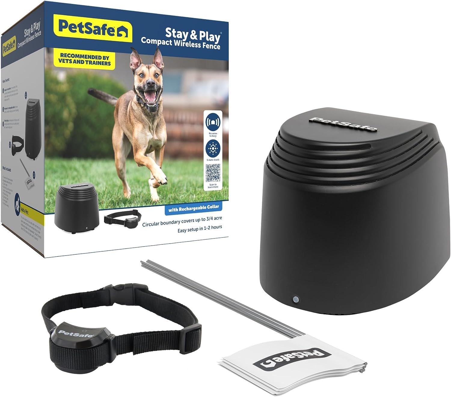 PetSafe Stay & Play Compact Wireless Fence for Dogs Portable Dog Fencing -  Dog Gates & Pens PetSafe