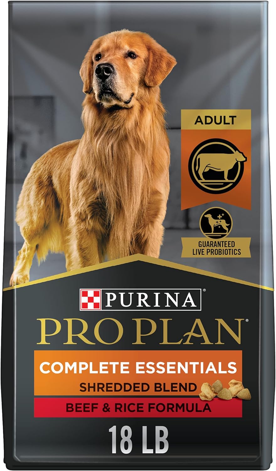 Purina Pro Plan High Protein Dry Dog Food Shredded Blend Beef & Rice Probiotics Formula -  Dry Dog Food Purina Pro Plan