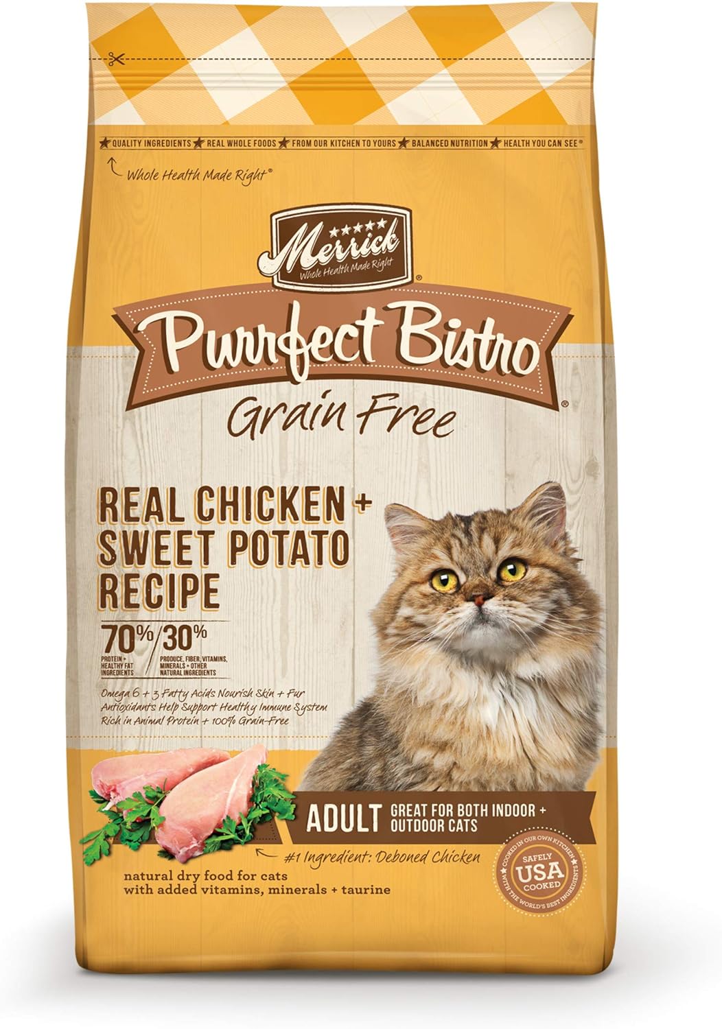 Merrick Purrfect Bistro Grain Free Real Chicken and Sweet Potato Adult Dry Cat Food -  Dry Cat Food Merrick