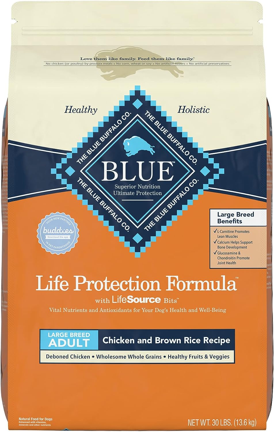 Blue Buffalo Life Protection Natural Adult Large Breed Dry Dog Food, Chicken & Brown Rice -  Dry Dog Food Blue Buffalo