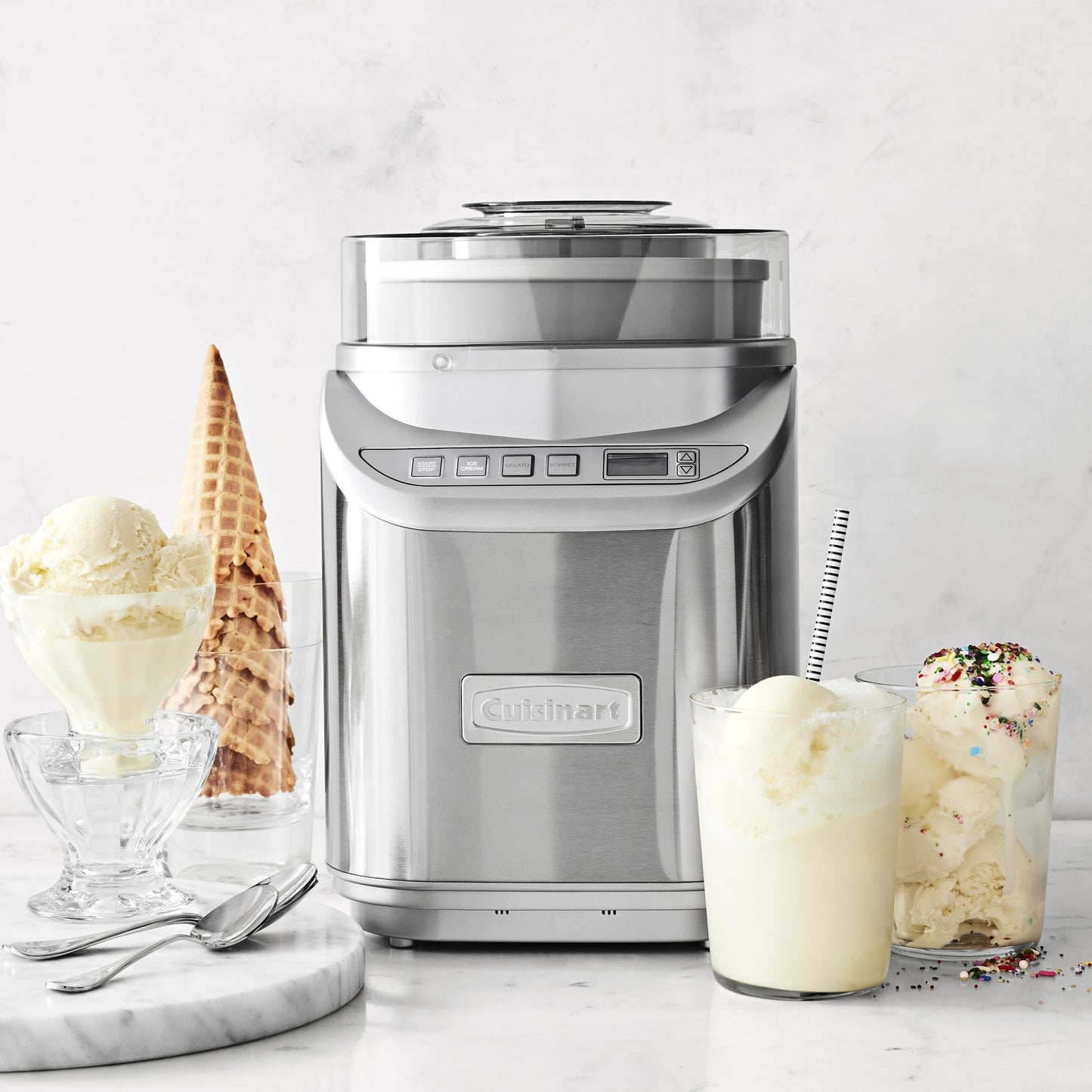 Cuisinart Electric Ice Cream Make Machine, 2 Quart ICE-70 Stainless Steel