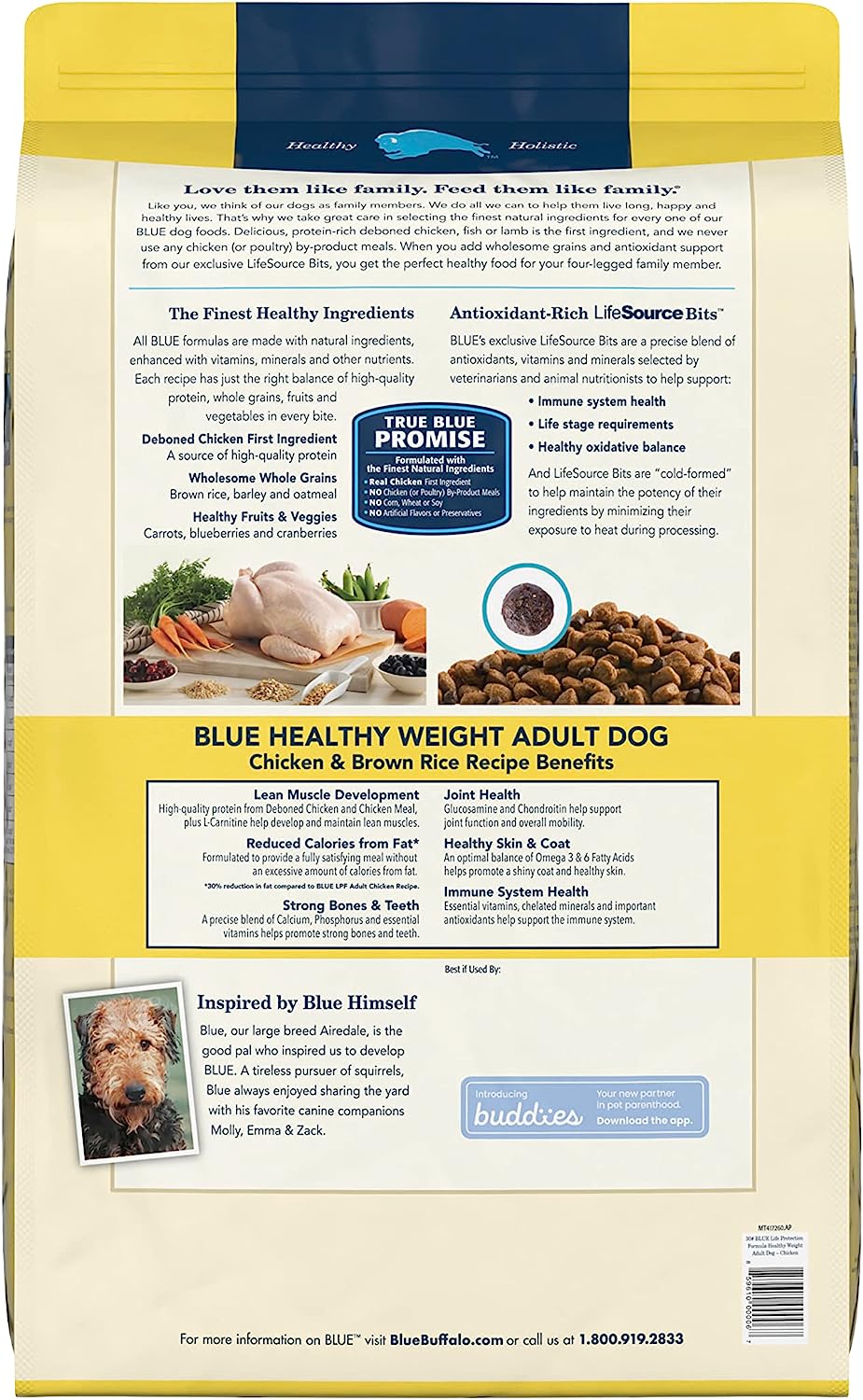 Blue Buffalo Life Protection Formula Natural Adult Healthy Weight Dry Dog Food, Chicken and Brown Rice -  Dry Dog Food Blue Buffalo