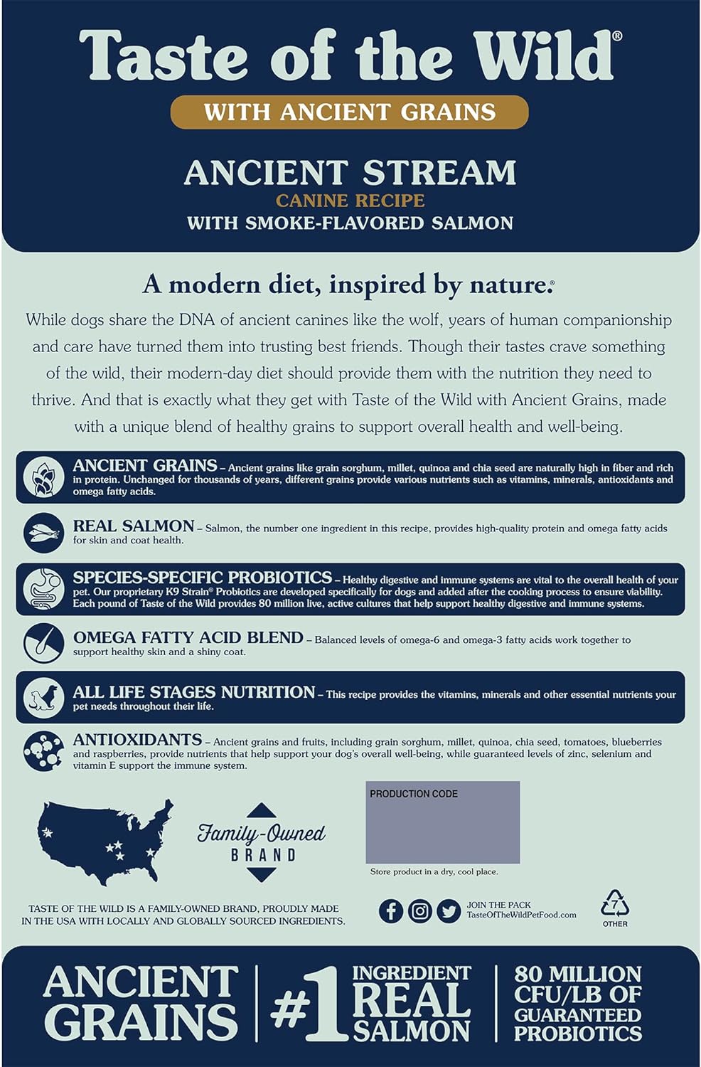 Taste of the Wild Ancient Stream Canine Recipe with Smoke-Flavored Salmon and Ancient Grains Dry Dog Food -  Dry Dog Food Taste of the Wild