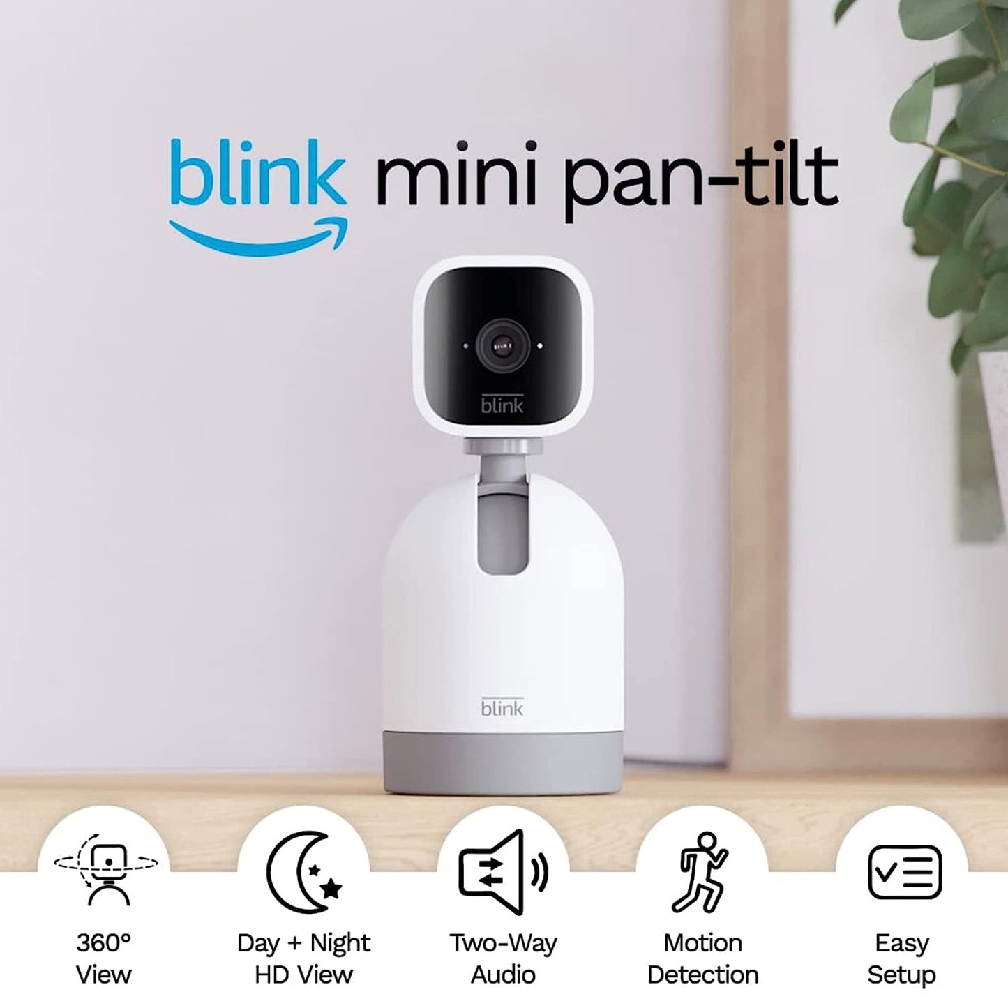 Blink Mini Pan-Tilt Alexa-Enabled Indoor Rotating Plug-In Smart Security Camera
