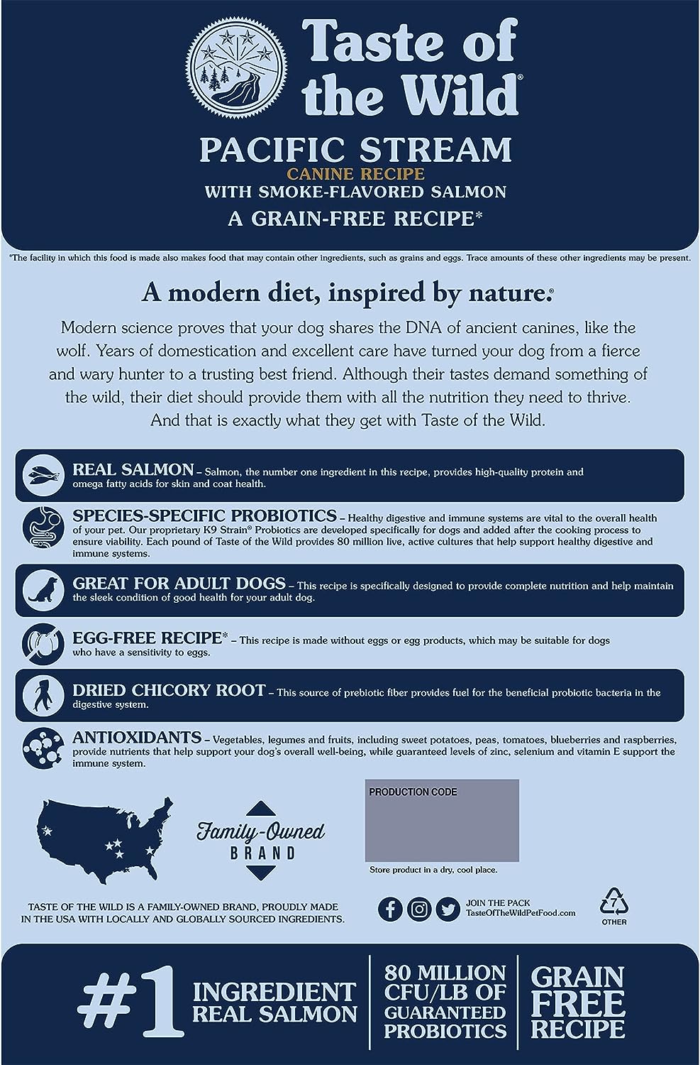 Taste of the Wild Pacific Stream Grain-Free Dry Dog Food with Smoke-Flavored Salmon -  Dry Dog Food Taste of the Wild