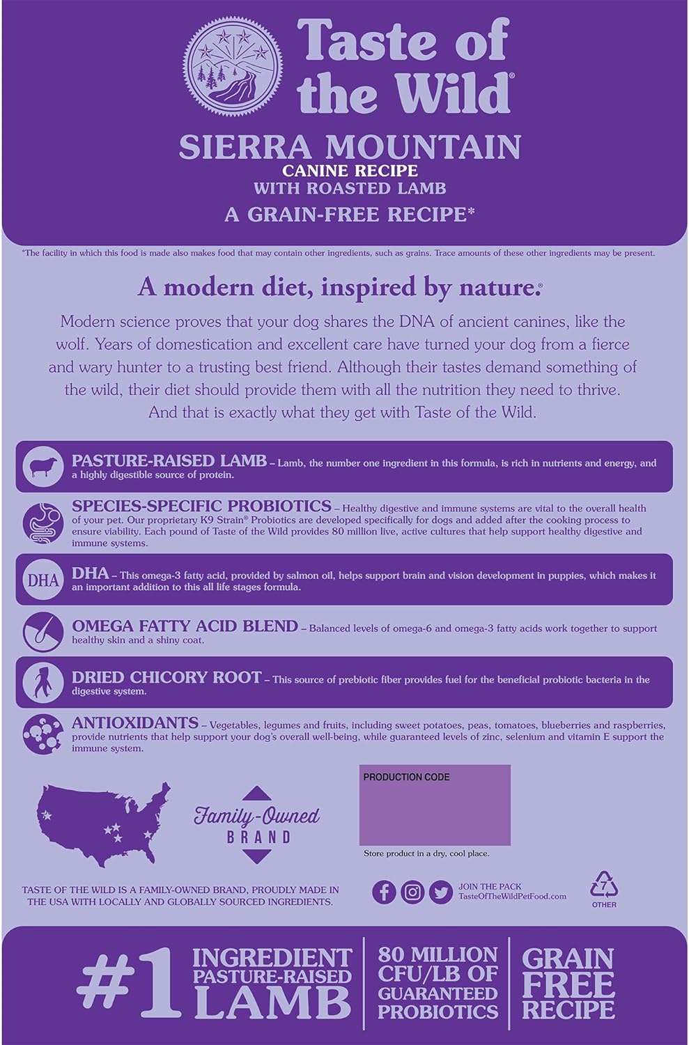 Taste of the Wild Sierra Mountain Grain-Free Roasted Lamb Dry Dog Food -  Dry Dog Food Taste of the Wild