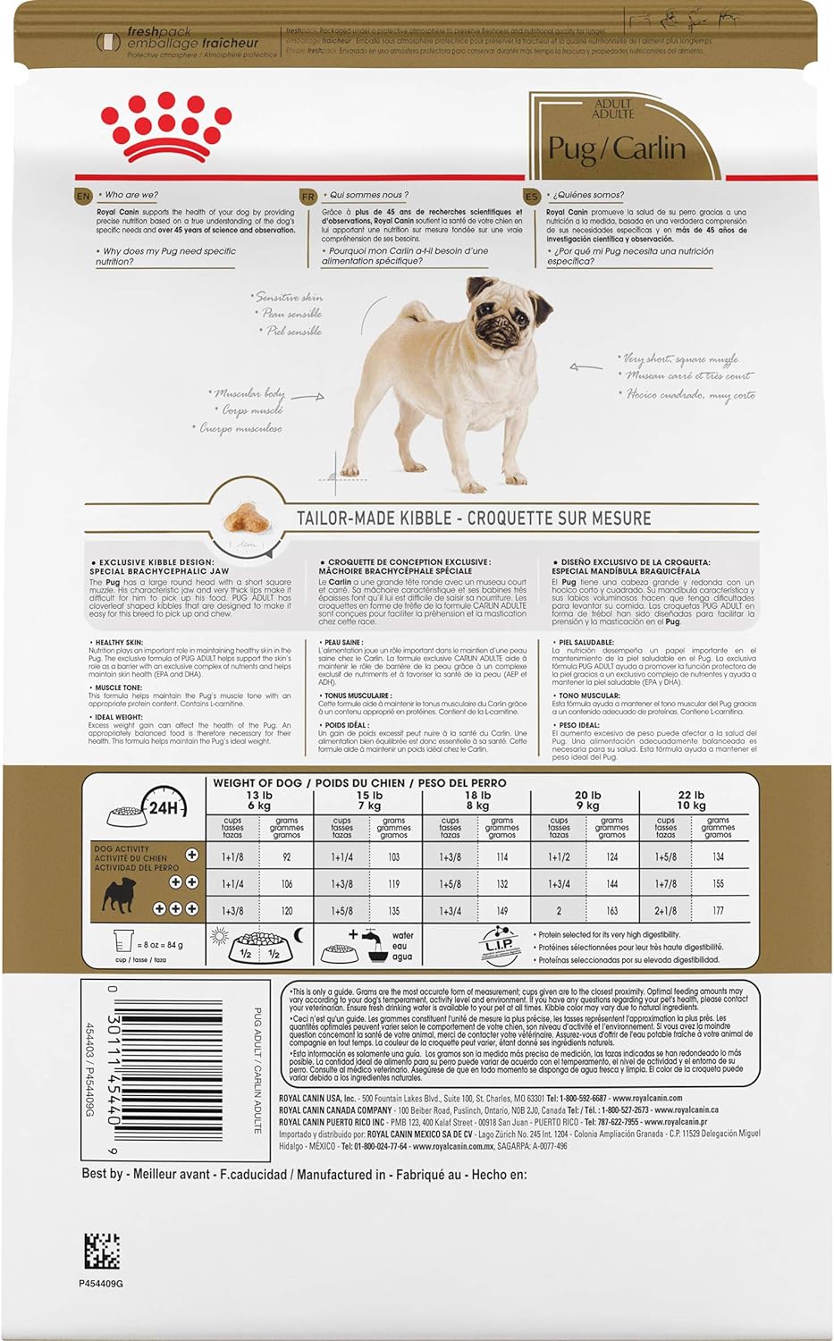 Royal Canin Pug Adult Breed Specific Dry Dog Food, 10 LB -  Dry Dog Food Royal Canin