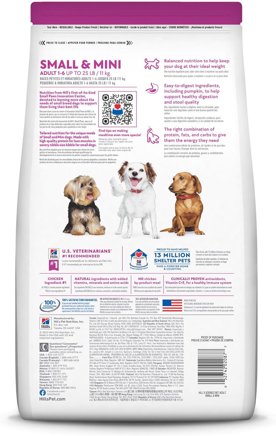 Hill's Science Diet Adult Dry Dog Food Small Paws Chicken Meal & Rice Recipe -  Dry Dog Food Hill's Science