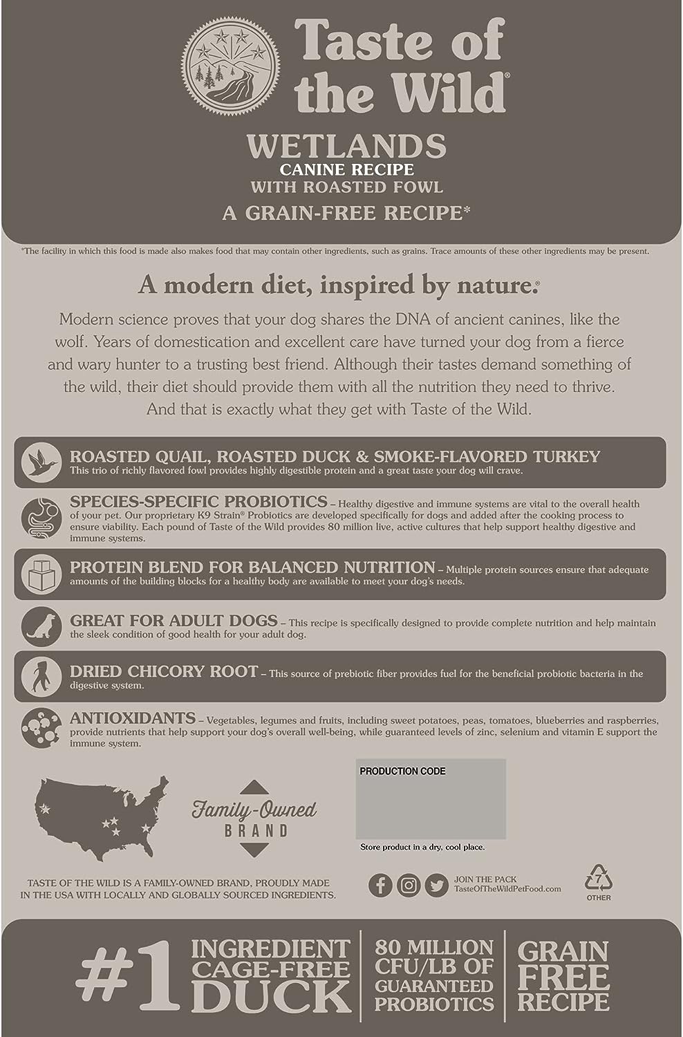 Taste of the Wild Wetlands Grain-Free Roasted Duck Dry Dog Food -  Dry Dog Food Taste of the Wild