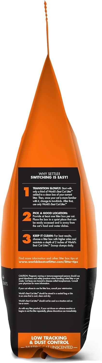 World's Best Cat Litter Low Tracking & Dust Control Natural Unscented Cat Litter, 28 LB -  Cat Litter World's Best Cat Litter