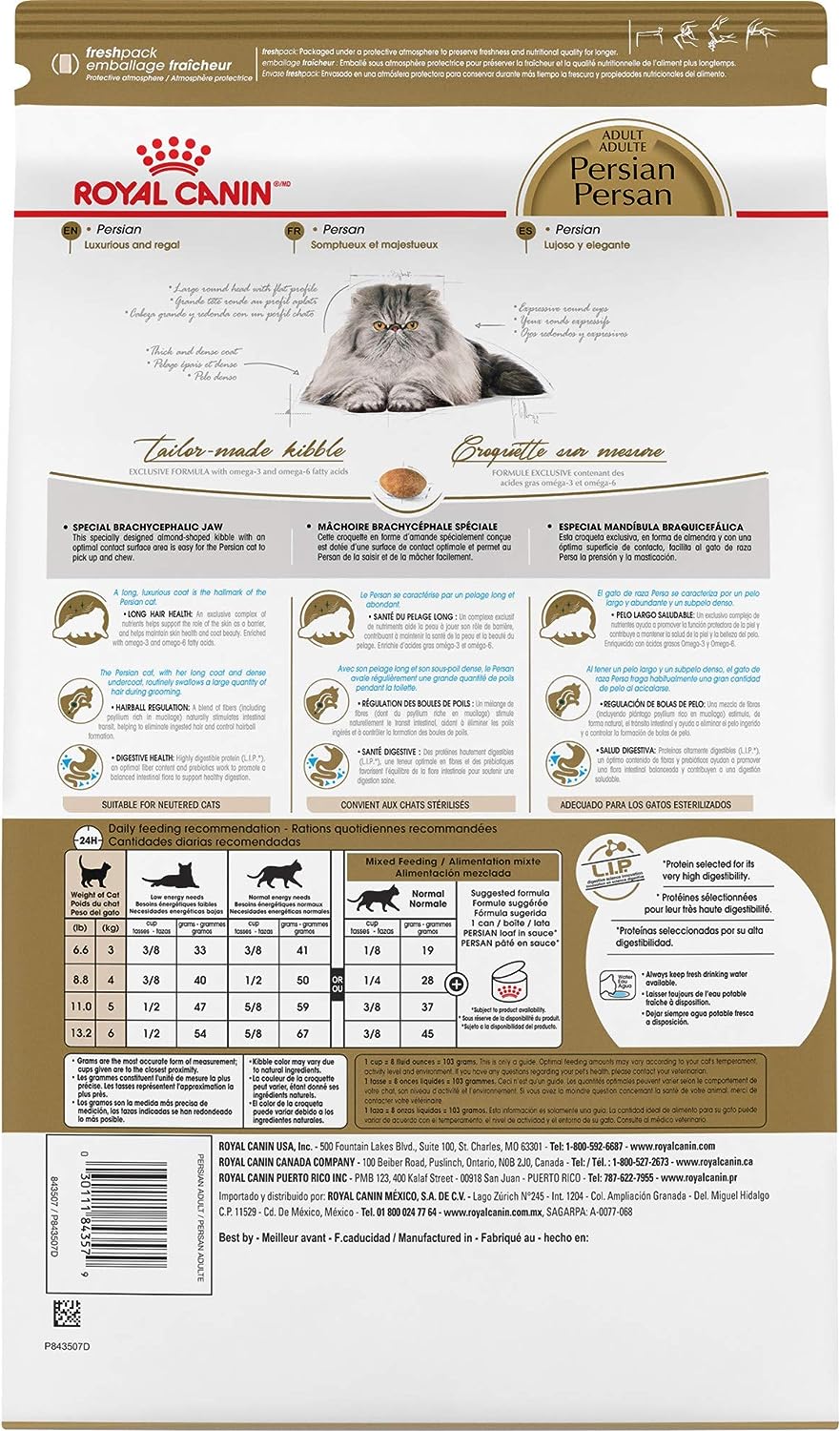 Royal Canin Persian Feline Breed Nutrition Adult Dry Cat Food, 7 LB -  Dry Cat Food Royal Canin