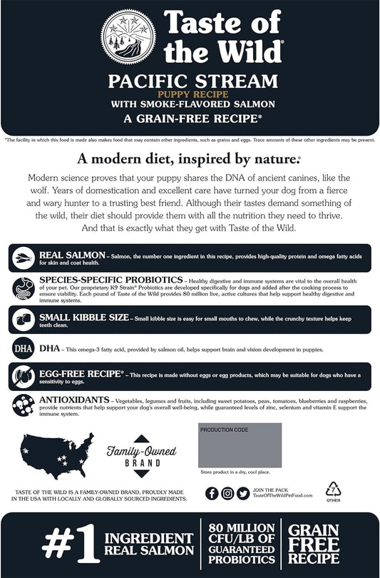 Taste of the Wild Dry Puppy Food Pacific Stream Grain-Free with Smoke-Flavored Salmon -  Dry Dog Food Taste of the Wild