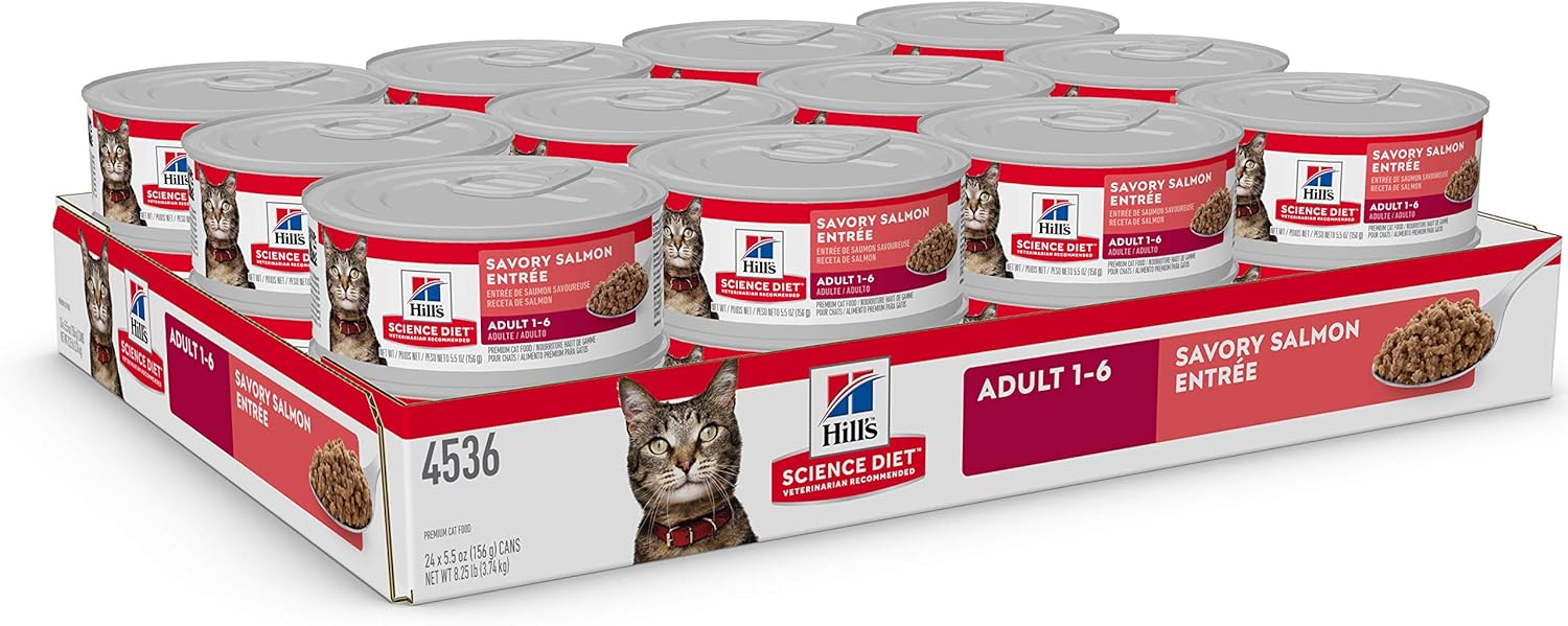 Hill's Science Diet Adult Savory Salmon Entree Canned Wet Cat Food -  Wet Cat Food Hill's Science