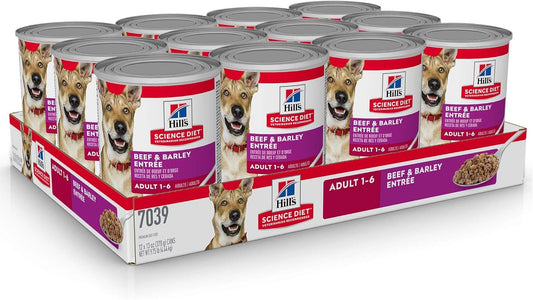 Hill's Science Diet Adult 1-6 Wet Dog Food, Savory Stew with Beef & Vegetables, 12.8 oz. Cans, 12-Pack -  Wet Dog Food Hill's Science