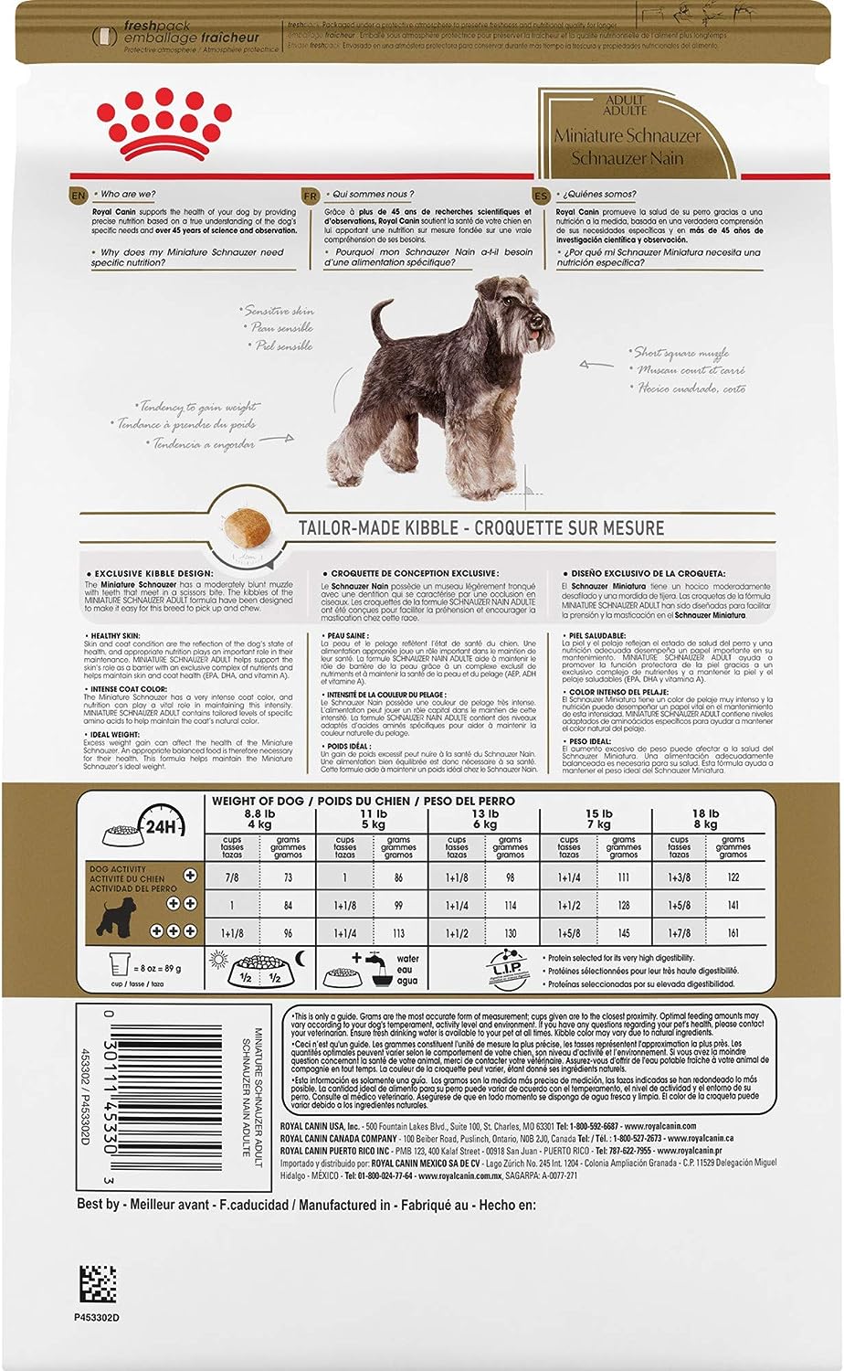 Royal Canin Miniature Schnauzer Adult Breed Specific Dry Dog Food, 10 LB -  Dry Dog Food Royal Canin