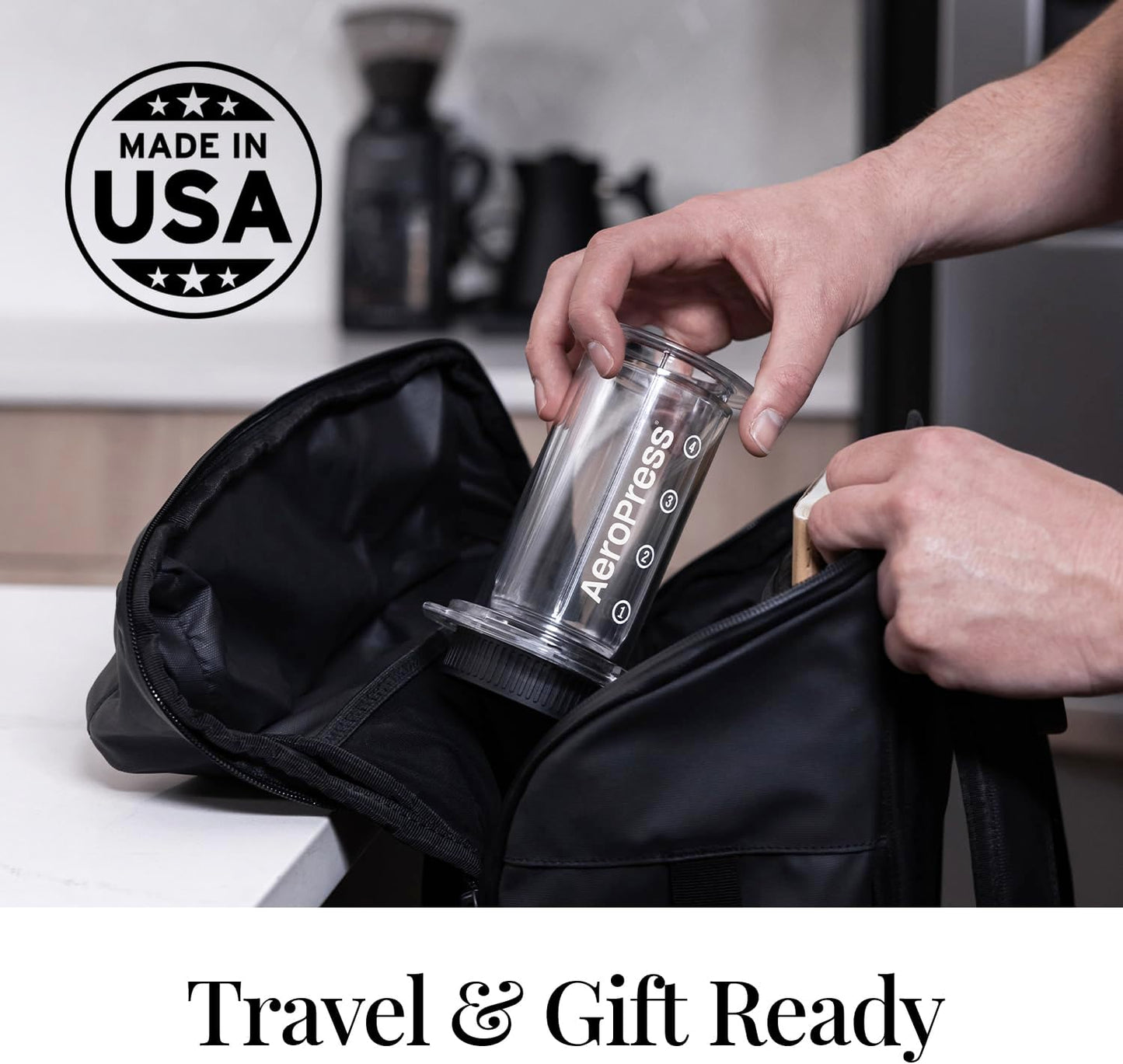 Aeropress Go Travel Coffee Press Kit - 3 in 1 brew method combines French Press