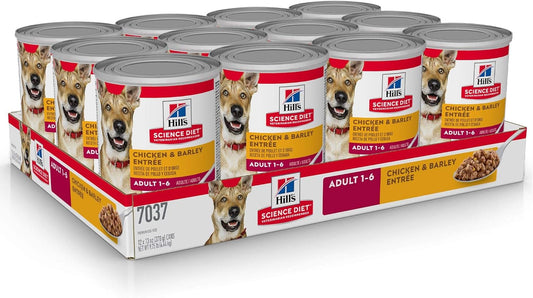 Hill's Science Diet Wet Dog Food, Adult 1-6, Chicken & Barley Entrée, 13 oz. Cans, 12-Pack -  Wet Dog Food Hill's Science