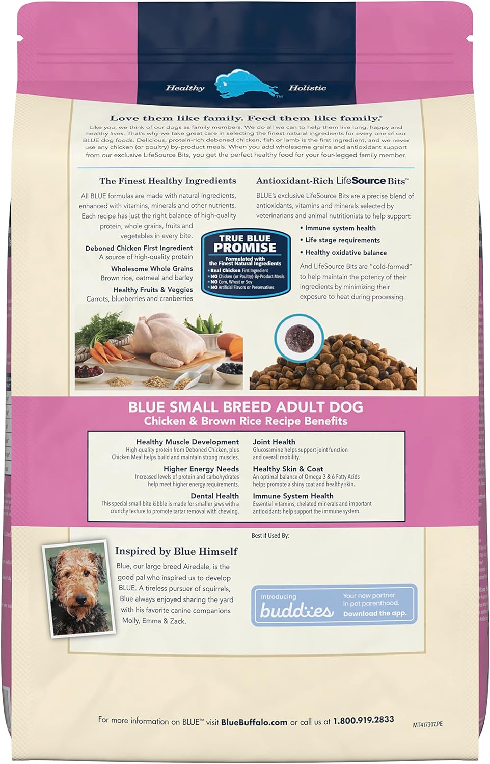 Blue Buffalo Small Breed Adult Dry Dog Food, Life Protection Formula, Natural Chicken & Brown Rice Flavor -  Dry Dog Food Blue Buffalo