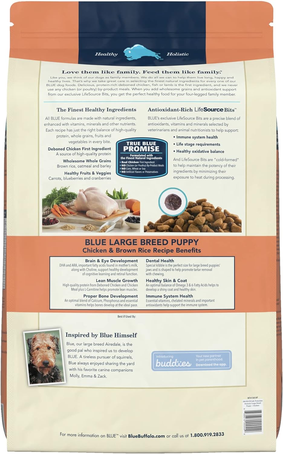 Blue Buffalo Life Protection Formula Natural Puppy Large Breed Dry Dog Food, Chicken & Brown Rice -  Dry Dog Food Blue Buffalo