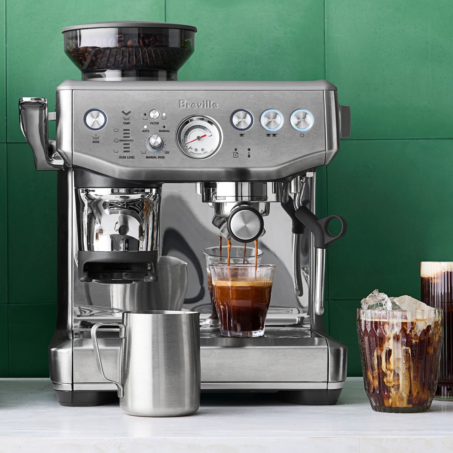 Breville Barista Express Impress Espresso Machine 2 Liters, BES876BSS