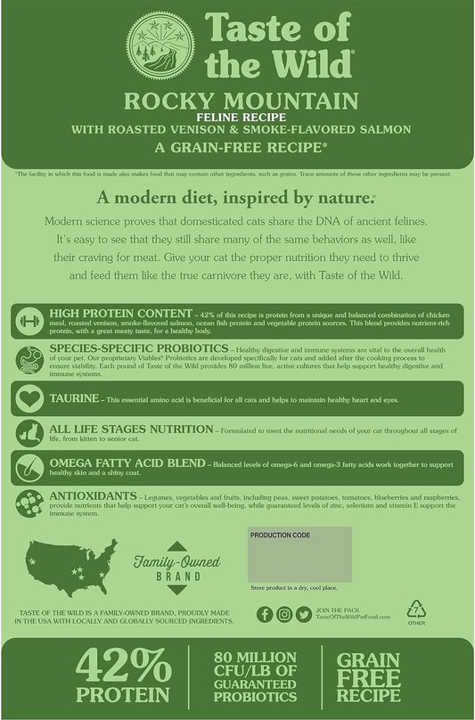 Taste of the Wild Rocky Mountain Grain-Free with Roasted Venison & Smoke-Flavored Salmon Dry Cat Food -  Dry Cat Food Taste of the Wild
