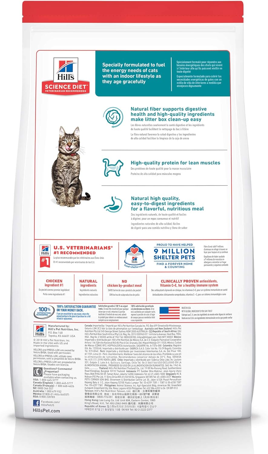 Hill's Science Diet Adult 7+ Indoor Chicken Recipe Dry Cat Food -  Dry Cat Food Hill's Science