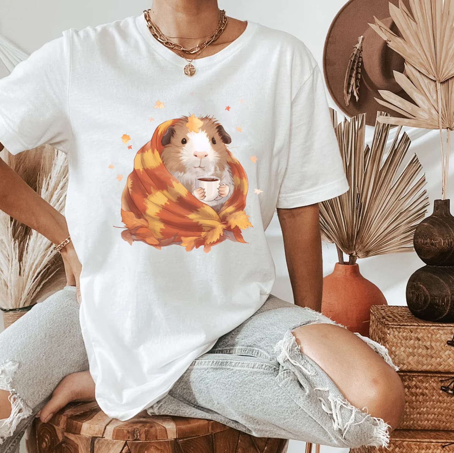 Guinea Pig In A Blanket Shirt, Autumn Guinea Pig Shirt, Fall Guinea Pig Shirt, Cute Guinea Pig Shirt, Guinea Pig Lover Shirt