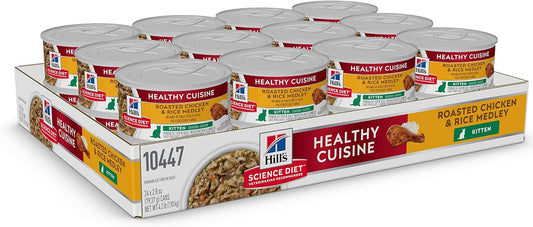 Hill's Science Diet Canned Wet Cat Food, Kitten, Healthy Cuisine, Roasted Chicken & Rice -  Wet Cat Food Hill's Science