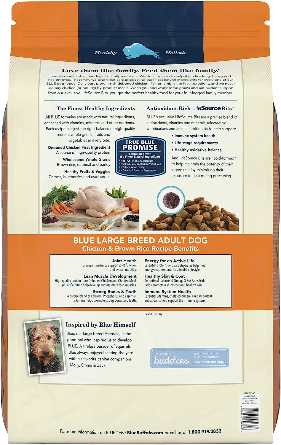 Blue Buffalo Life Protection Natural Adult Large Breed Dry Dog Food, Chicken & Brown Rice -  Dry Dog Food Blue Buffalo