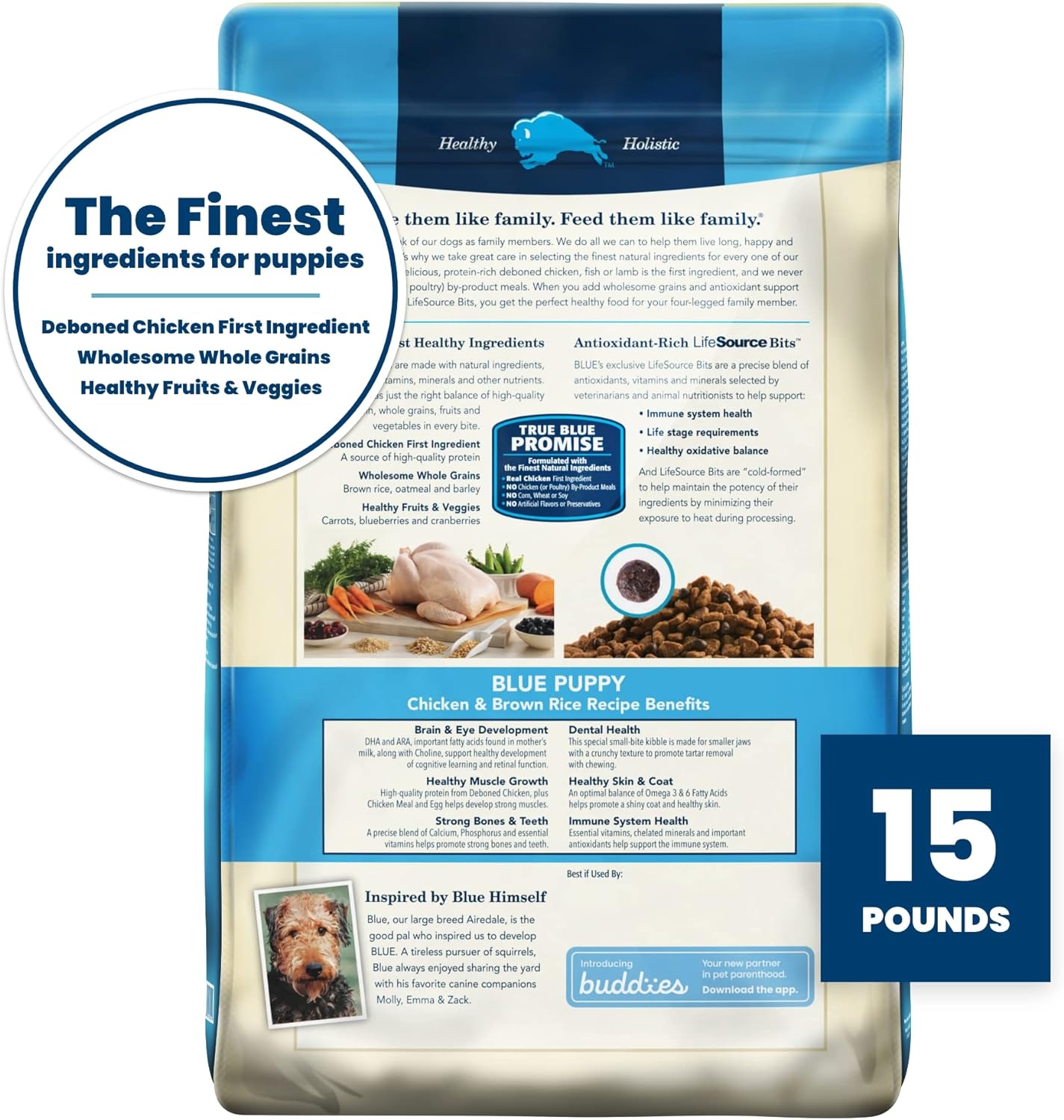 Blue Buffalo Puppy Dry Dog Food Life Protection Formula Natural Chicken & Brown Rice -  Dry Dog Food Blue Buffalo