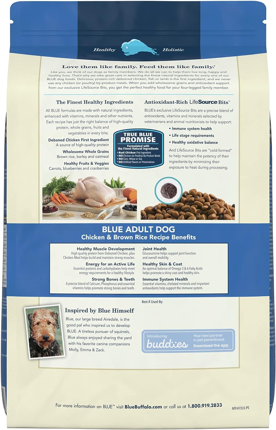Blue Buffalo Life Protection Formula Natural Adult Dry Dog Food, Chicken & Brown Rice -  Dry Dog Food Blue Buffalo
