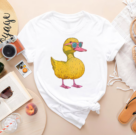 Duck Summer Wear Glasses Shirt, Vacation Shirt, Cute Duck Shirt, Duck Lover Shirt, Farmer Shirt, Duck Mom