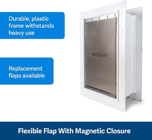 PetSafe Wall Entry Plastic Pet Door - Telescoping Frame Cat & Dog Door