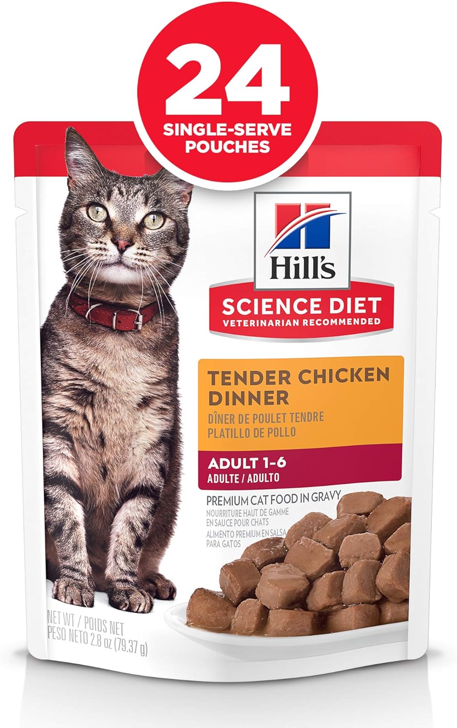 Hill's Science Diet Chicken Adult Pouches Wet Cat Food, 2.8 oz, 24-Pack -  Wet Cat Food Hill's Science