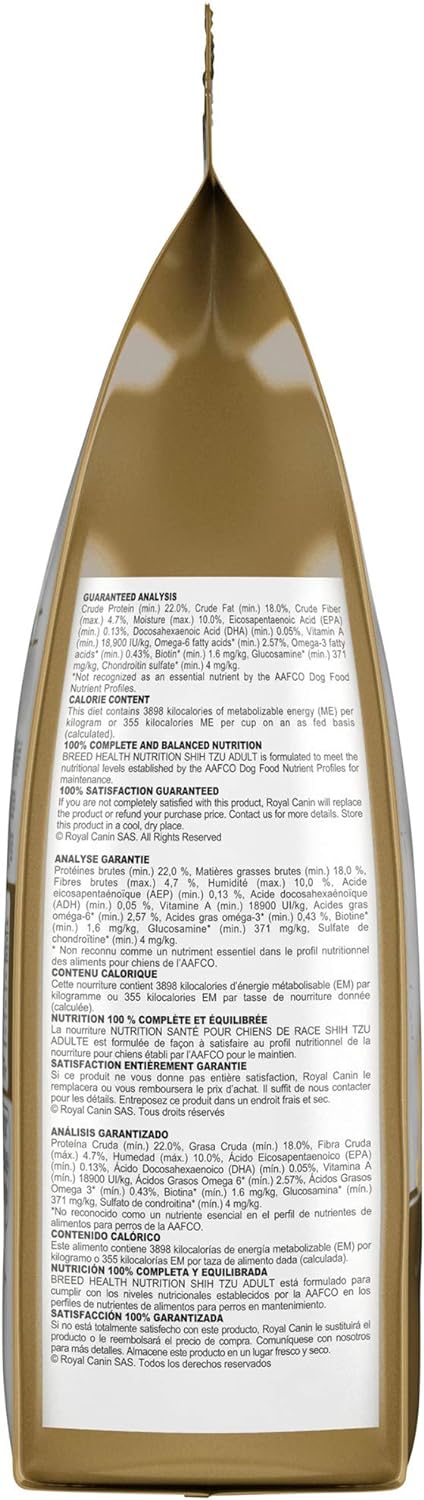 Royal Canin Breed Health Nutrition Shih Tzu Adult Dry Dog Food, 10 LB -  Dry Dog Food Royal Canin