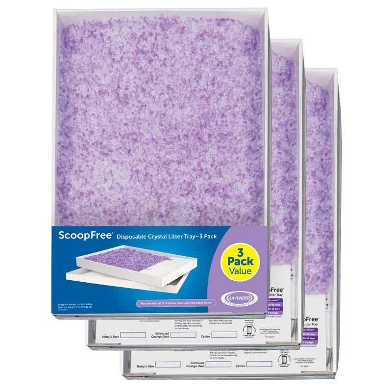PetSafe ScoopFree Blue/White Crystal Cat Litter Tray Refills, 3 Pack
