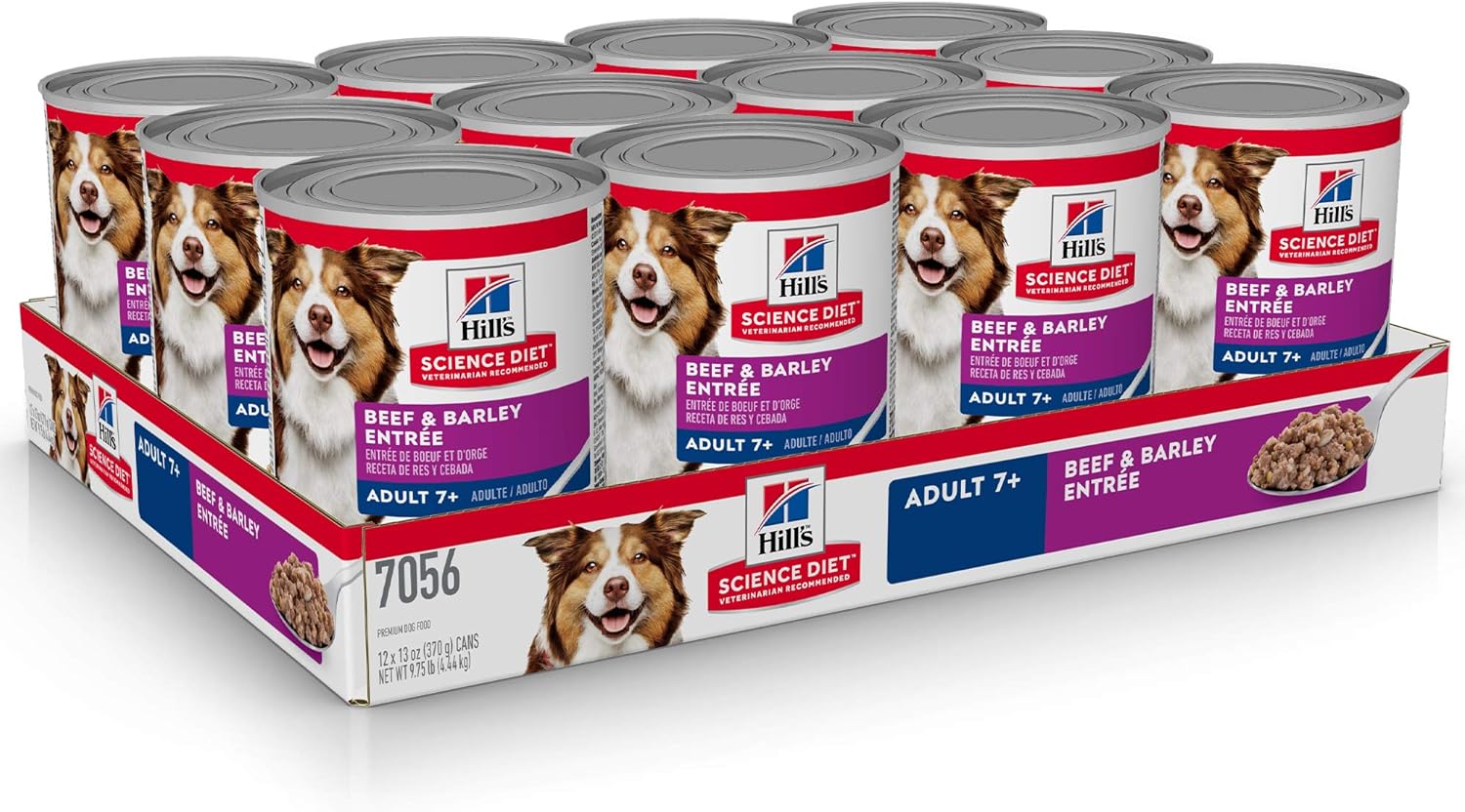 Hill's Science Diet Adult 7+ Beef & Barley Entree Canned Dog Food, 13 oz, 12-Pack -  Wet Dog Food Hill's Science