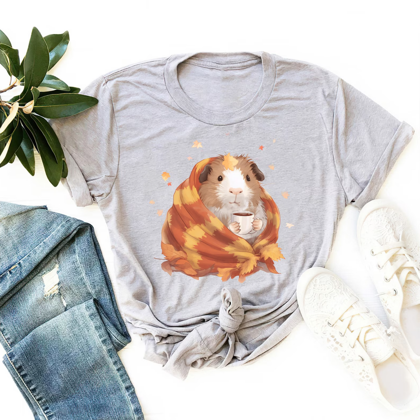 Guinea Pig In A Blanket Shirt, Autumn Guinea Pig Shirt, Fall Guinea Pig Shirt, Cute Guinea Pig Shirt, Guinea Pig Lover Shirt
