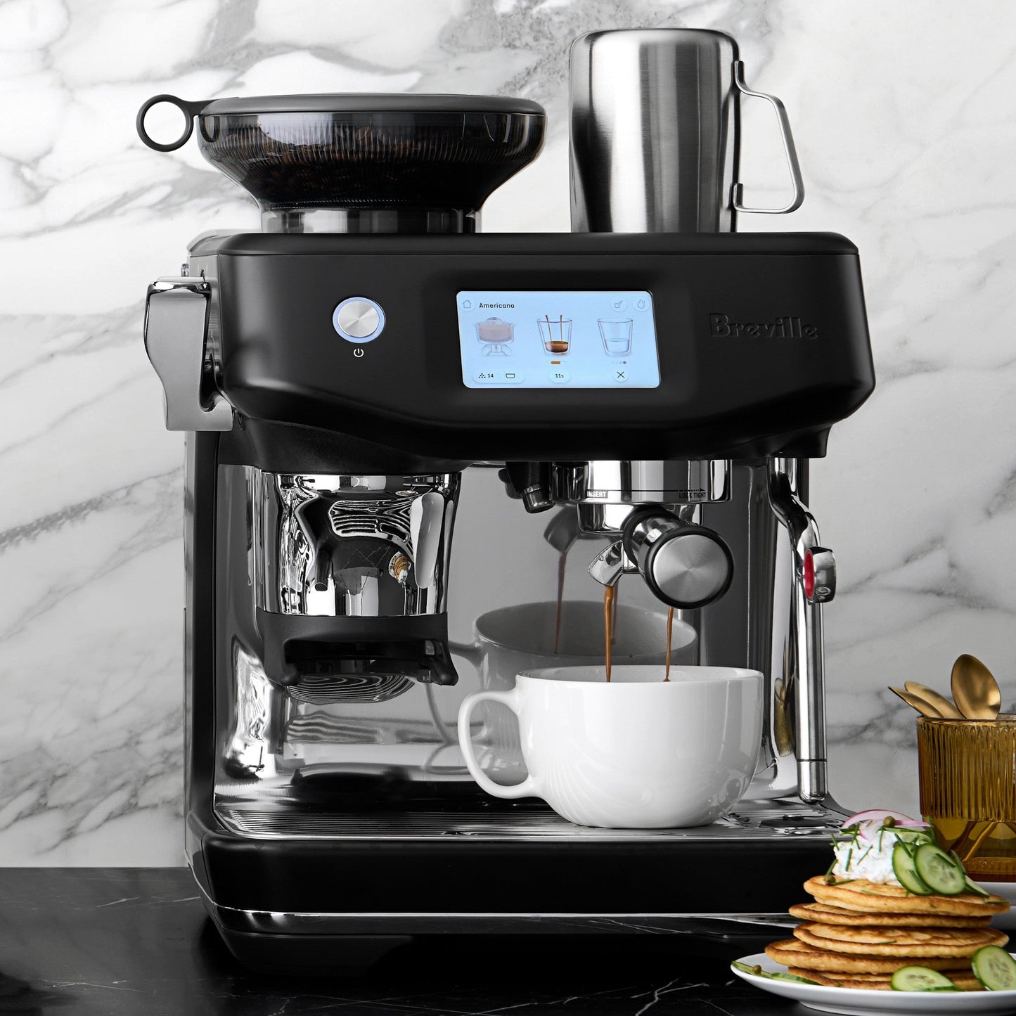 Breville Barista Touch Impress Espresso Machine with Grinder, BES881BSS