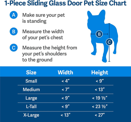 PetSafe 1-Piece Sliding White Glass Pet Door for Dogs & Cats, 96" Adjustable Height
