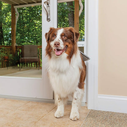 PetSafe 1-Piece Sliding White Glass Pet Door for Dogs & Cats, 96" Adjustable Height