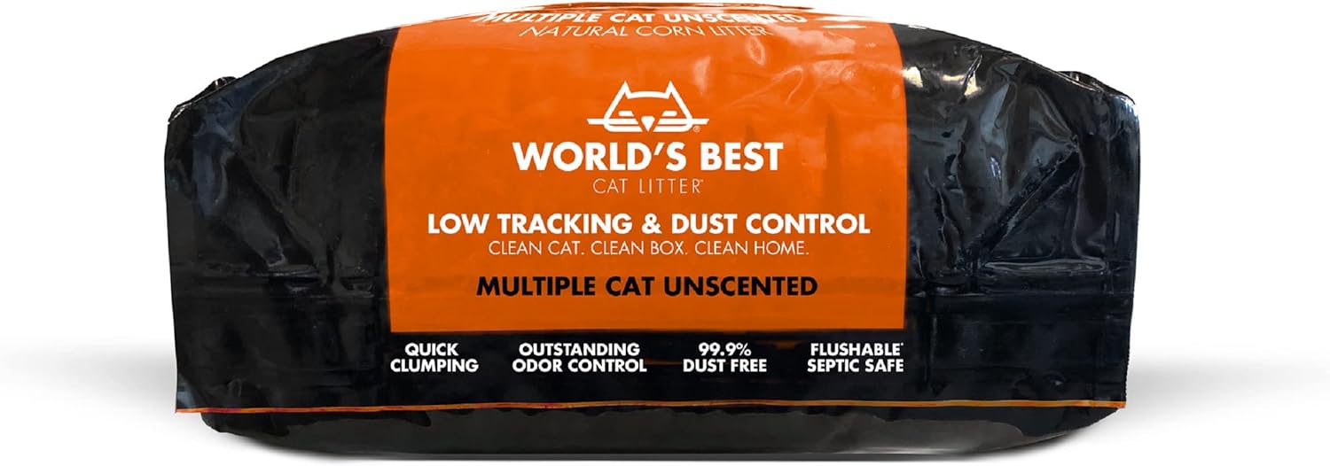 World's Best Cat Litter Low Tracking & Dust Control Natural Unscented Cat Litter, 28 LB -  Cat Litter World's Best Cat Litter
