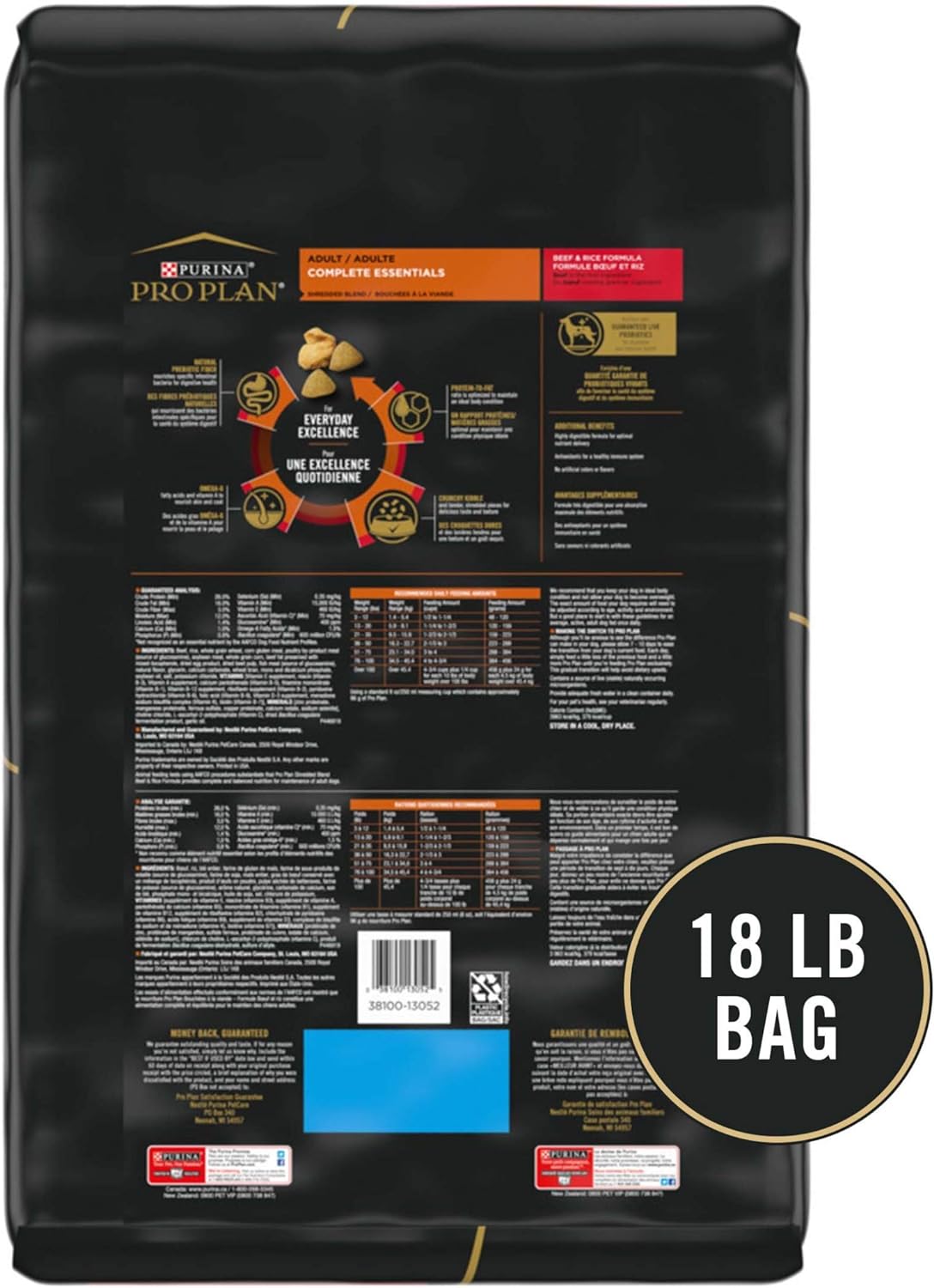 Purina Pro Plan High Protein Dry Dog Food Shredded Blend Beef & Rice Probiotics Formula -  Dry Dog Food Purina Pro Plan