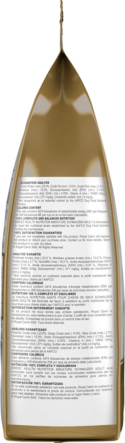 Royal Canin Miniature Schnauzer Adult Breed Specific Dry Dog Food, 10 LB -  Dry Dog Food Royal Canin