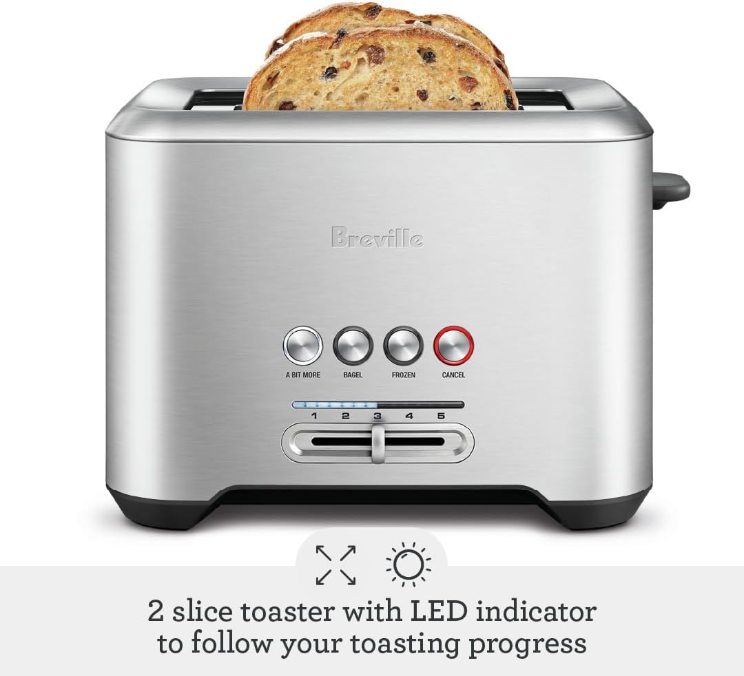 Breville BTA720XL Bit More 2-Slice Toaster, Brushed Stainless Steel