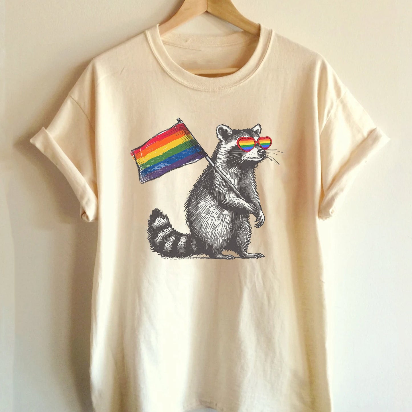 Raccoon Pride Lgbt Shirt, Racoon Pride Flag Shirt, Gay Queer Shirt, Funny Lgbt Shirt, Lgbtq Support