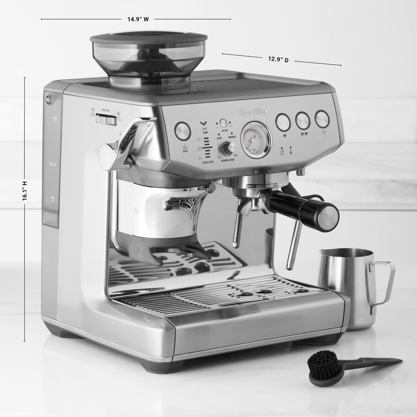 Breville Barista Express Impress Espresso Machine 2 Liters, BES876BSS